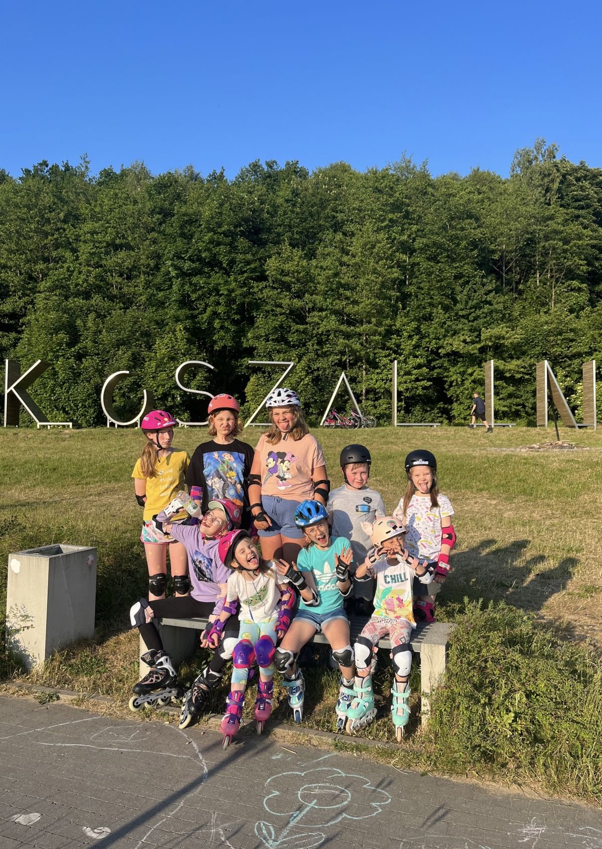 Kids on roller skates